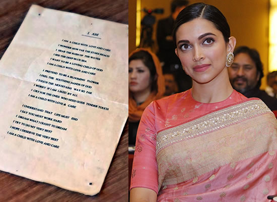 Deepika Padukone shares a poem she penned in 7th grade!