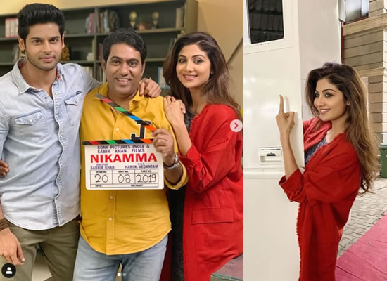 Shilpa Shetty shares photos from the sets of her next movie Nikamma!