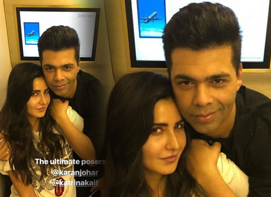 Katrina Kaif and Karan Johar's lovely selfie during traveling to London together!