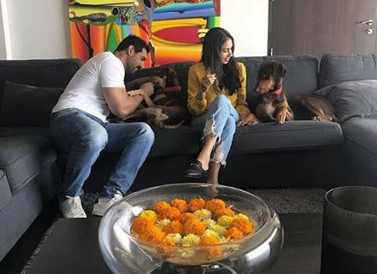 John Abraham and wife Priya Runchal celebrate Diwali with their pooches!