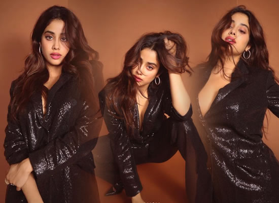 Janhvi Kapoor's stylish avatar in a sequined pantsuit!
