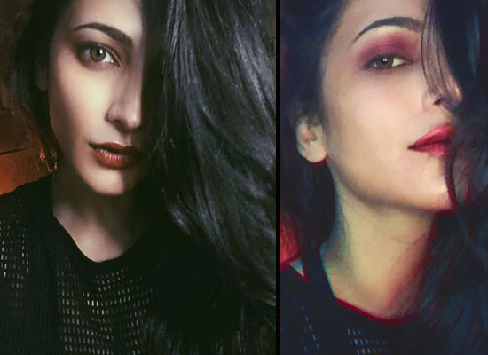 Shruti Haasan looks pretty in her midnight makeup experiments!