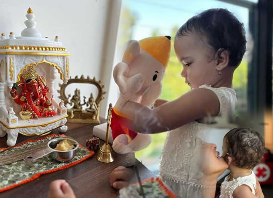 Priyanka Chopra to shares pics of daughter Malti Marie from Ganesh Chaturthi celebration!