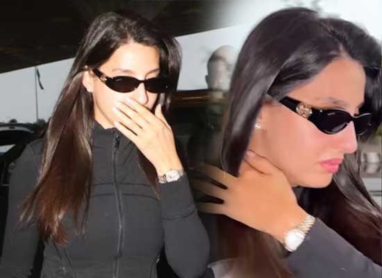 Nora Fatehi Cries at Airport, Bodyguard Pushes Fan Away!