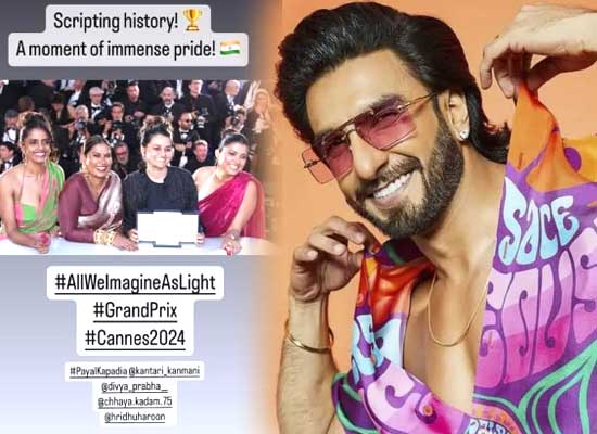 Ranveer Singh congratulates All We Imagine As Light team for scripting history at Cannes!