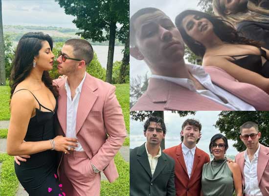 Priyanka Chopra and Nick Jonas attend family wedding with Joe, Franklin and Denise Jonas!