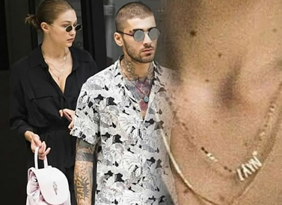 Gigi Hadid sports a curious necklace during an outing with Zayn Malik in New York!