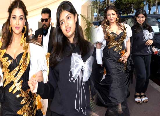 Aishwarya Rai Bachchan twins with daughter Aaradhya Bachchan at Cannes 2024!