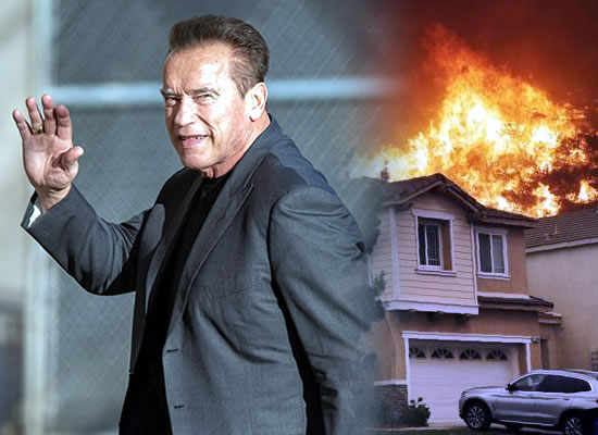 Arnold Schwarzenegger safely evacuates his home owing to the fire in California!