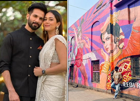 Mira Rajput turns photographer for Shahid Kapoor as he poses against mural!
